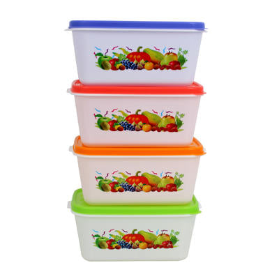 rectangular food container with fruit art - 2250ml -- 72 per case