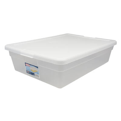 sterilite white storage box w lid - 28qt. 27l -- 10 per case