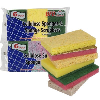 ufo cellulose sponge and scrubber 6-pack -- 48 per case