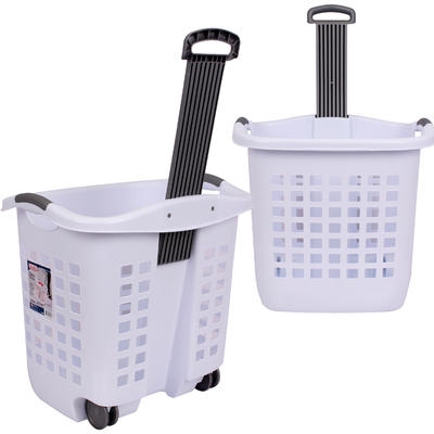 62l white laundry basket with wheels -- 4 per case