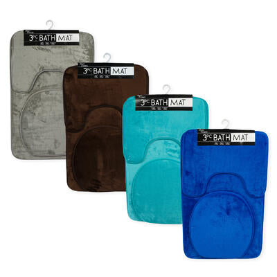 3 piece bath mat- 4 assortments -- 30 per case