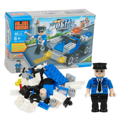 48 piece blok head police station playset -- 24 per case