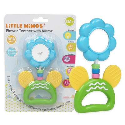 flower teether with mirror -- 24 per case