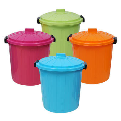 trash bin with clip close lid- 50 l- 4 assortments -- 8 per case