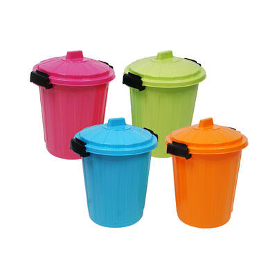 trash bin with clip close lid- 25 l- 4 assortments -- 10 per case