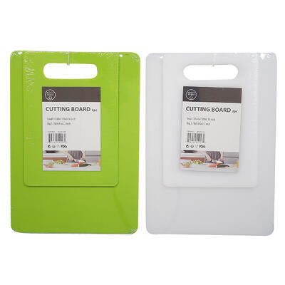 2 piece plastic cutting board set- 2 assortments -- 12 per box