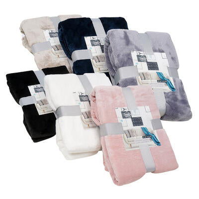 flannel throw- 50 x 60 - assortments -- 24 per case