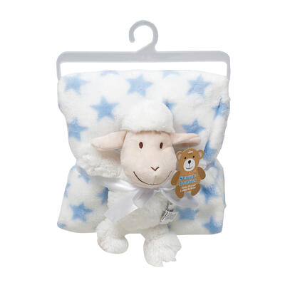 little mimos plush baby blanket w toy sheep -- 24 per case