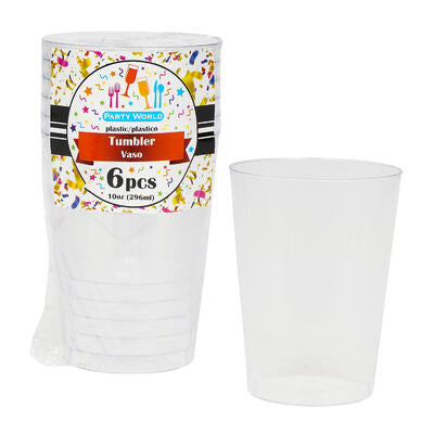 6 piece plastic tumbler set- 10oz -- 48 per case