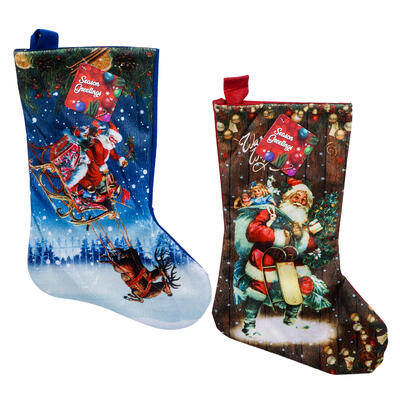 christmas stocking- 17 h- 2 assortments -- 24 per box