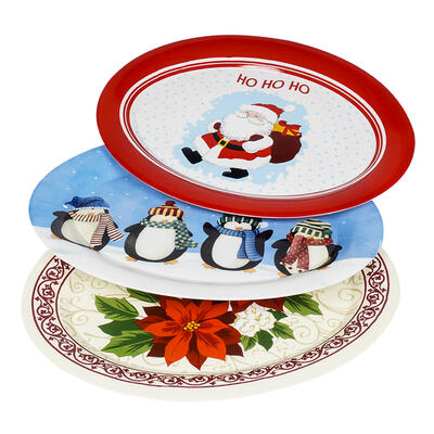 christmas platter- 17.75 d- assorted -- 24 per case