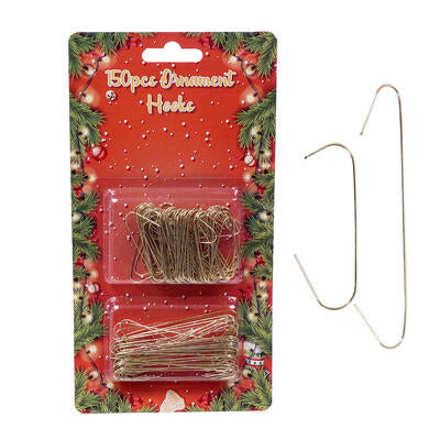 150 piece ornament hooks - gold- 2 sizes -- 72 per case