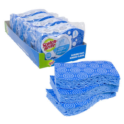 3 pack scotch brite scrub sponge -- 8 per case