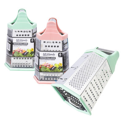 stainless steel grater w handle- 2 assortments -- 48 per case