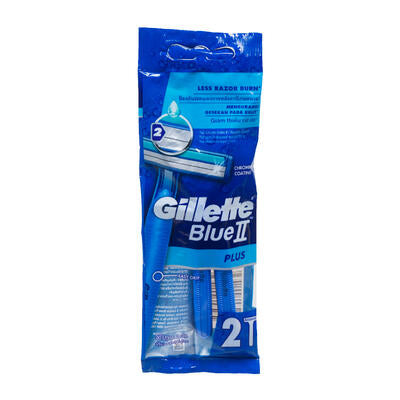 2 pack gillette blue ii razor -- 12 per box