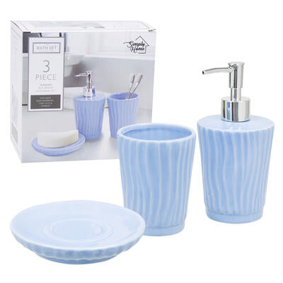 3 piece bathroom set- cerulean -- 6 per case