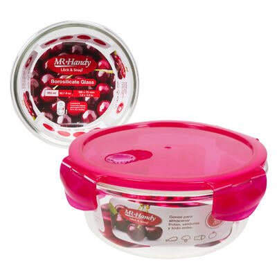 round food container- red- 32oz -- 12 per case