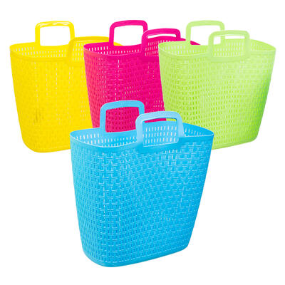 plastic shopping basket- 17.71 - assorted -- 12 per case