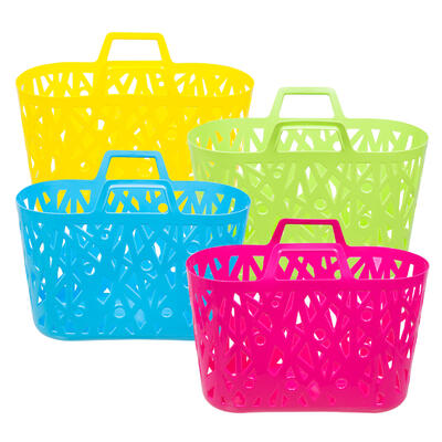 plastic shopping basket- 19.68 - assorted -- 12 per case