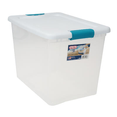 sterilite storage box w latching lid- 25qt -- 6 per case