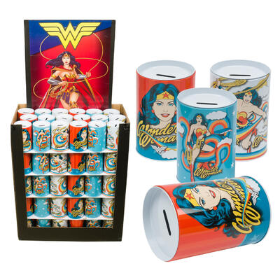 wonder woman saving bank- 3 assortments -- 90 per case