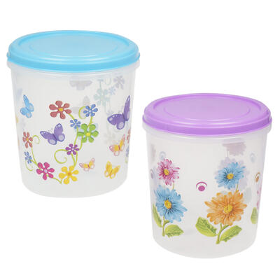 container with flower print- 7000ml -- 36 per case