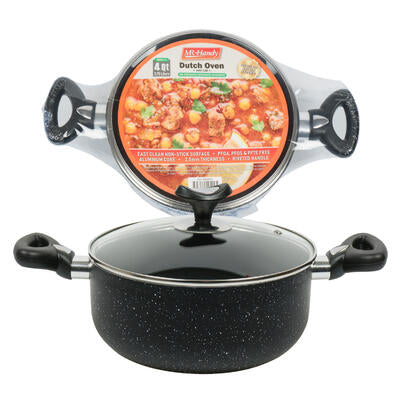 dutch oven w glass lid- 4qt- black -- 6 per case