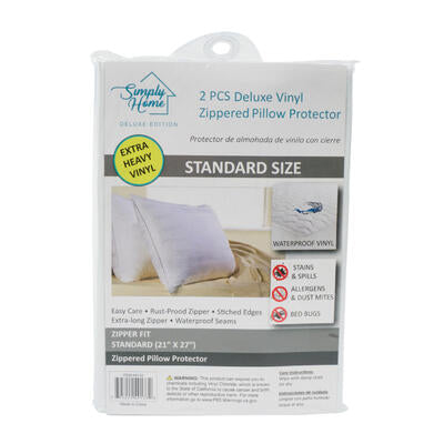 2 piece vinyl zippered pillow protector -- 24 per case