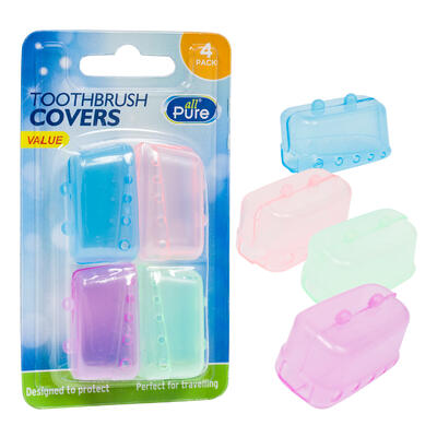 4 pack toothbrush cover- assorted -- 48 per case