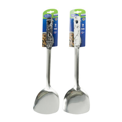 stainless steel turner w marble handle- 2 asst. -- 48 per case