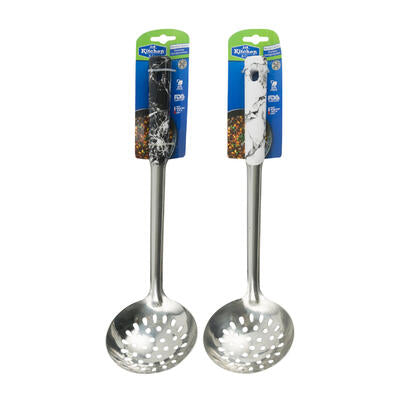 stainless steel skimmer w marble handle- 2 asst. -- 48 per case