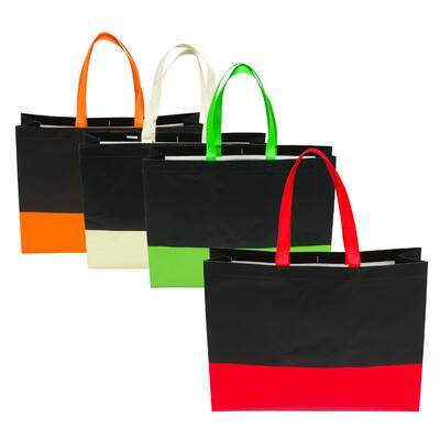 reusable 2- tone tote bag- 18 - 4 assortments -- 144 per case