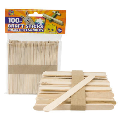 100pk natural wooden craft sticks- small -- 48 per case