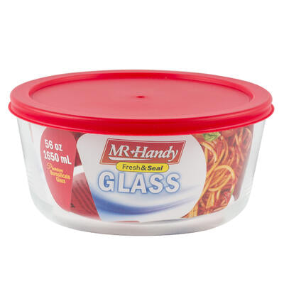 round glass food container- 56oz -- 18 per case