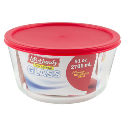 round glass food container- 91oz -- 12 per case