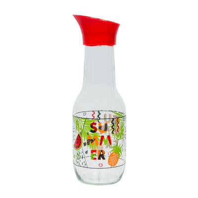 glass carafe with summer print- 1 lt -- 12 per case