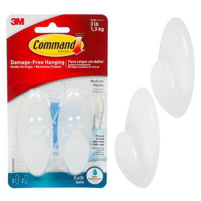 2 pack command bath hook- 3lbs -- 24 per case