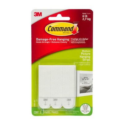 3 pack command hanging strips- 6lbs -- 27 per case