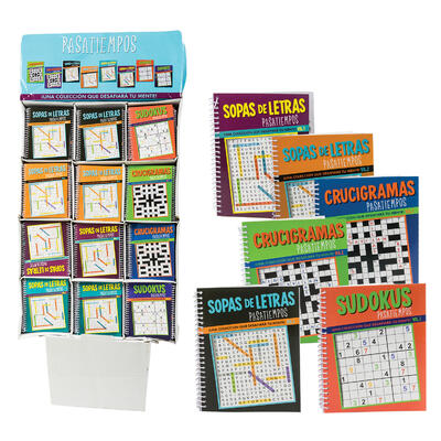 80pg spanish spiral puzzle book- 4 assortments -- 144 per case