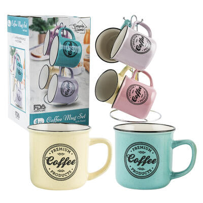 sesame glaze mugs - 11oz - 4 assorted colors  -- 8 per case