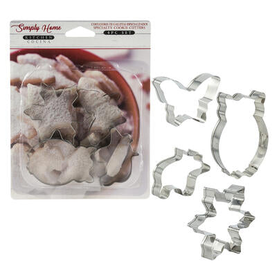 stainless steel cookie cutters - 4 pack  -- 48 per case