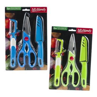 kitchen utensils - 3pc - assorted colors - bulk  -- 48 per case