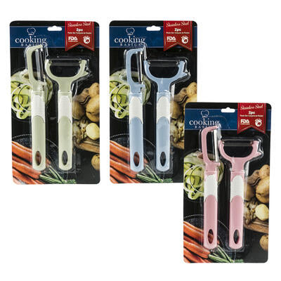 2pc peeler set - 3 assorted colors -- 48 per case