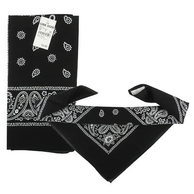 paisley bandana - black - -  -- 60 per case