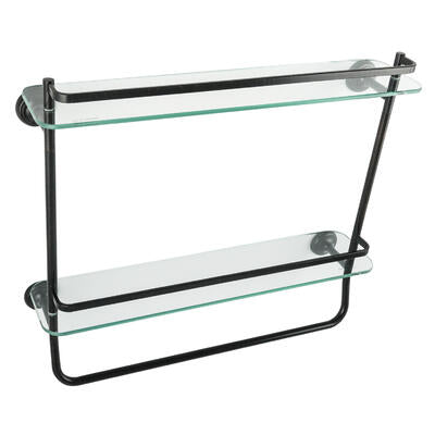 venetian bronze glass shelf with towel bar -- 5 per case