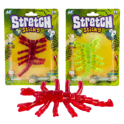 sticky scorpion toys - 2 assorted colors -- 48 per case