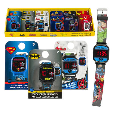 touchscreen superheroes led kids watches - -  -- 12 per case