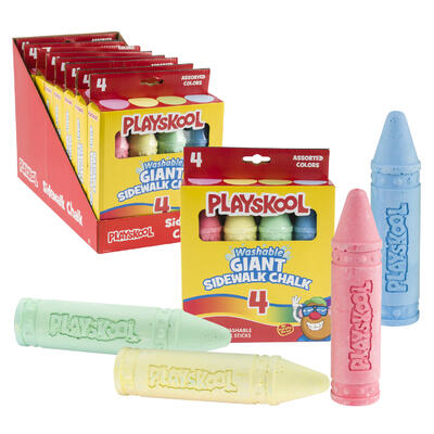 playskool giant washable chalk - 4 count -- 8 per case