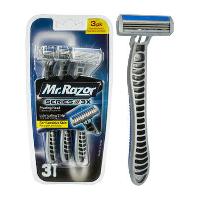 3 blade razors - mr. razor - 3 pack -  -- 48 per case