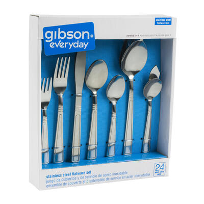 24pc stainless steel flatware set -- 6 per case